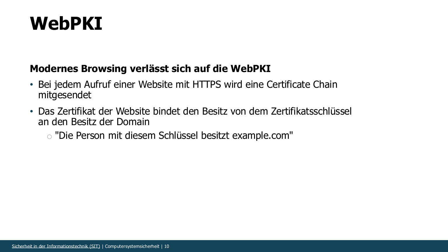 TLS certificate·Domain validation·CA 관련 강의 스크립트 대표 슬라이드